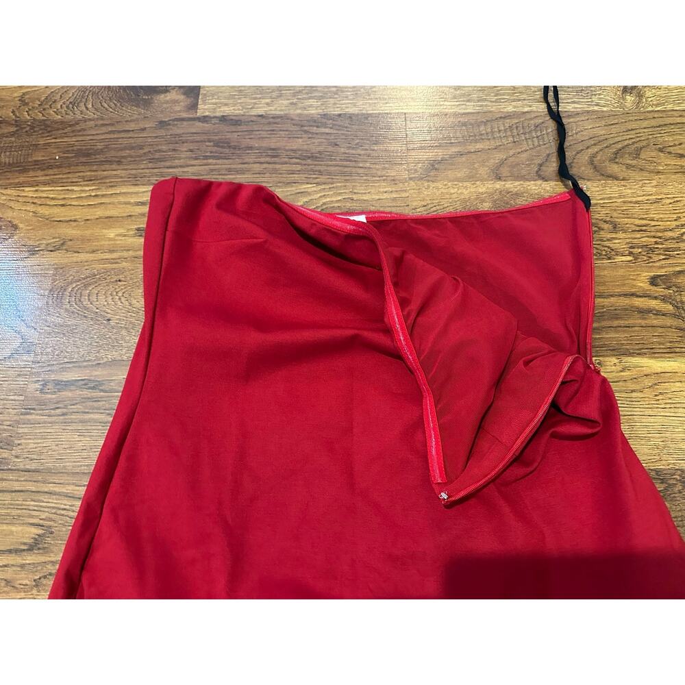 Marcella Natalia Strapless Midi Dress Women's XL Red NWT Minimalist Chic - Picture 8 of 16